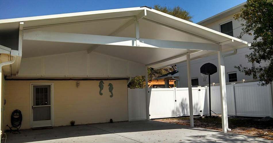 Aluminum carport installed at a home near Plant City, FL.
