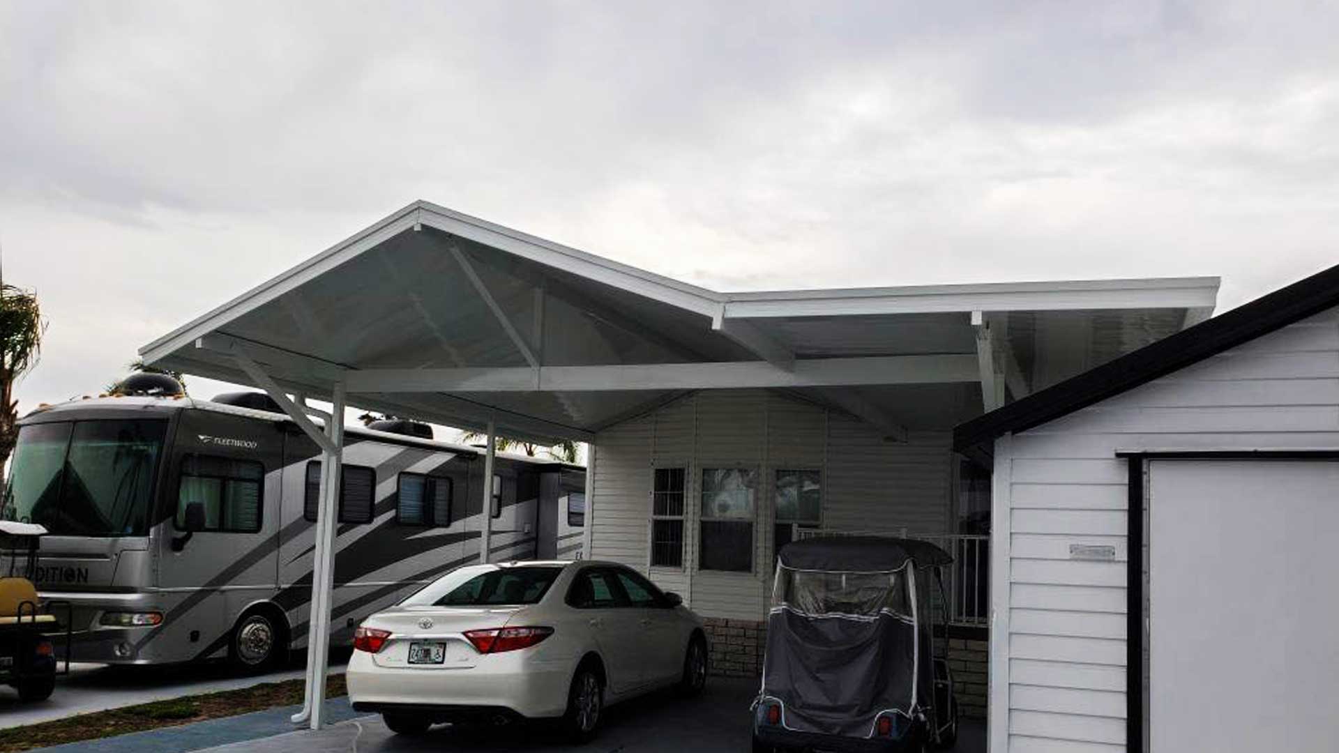 Recently constructed carport a a residential property in Lakeland, FL.