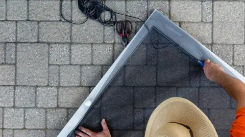 Lanai screen repair on a Florida home