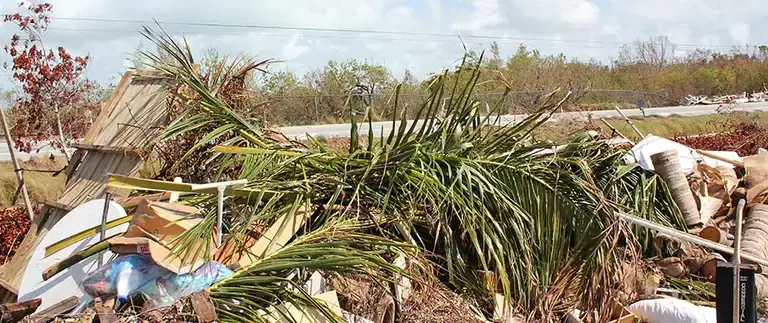 Patio furniture destroyed during a Florida storm