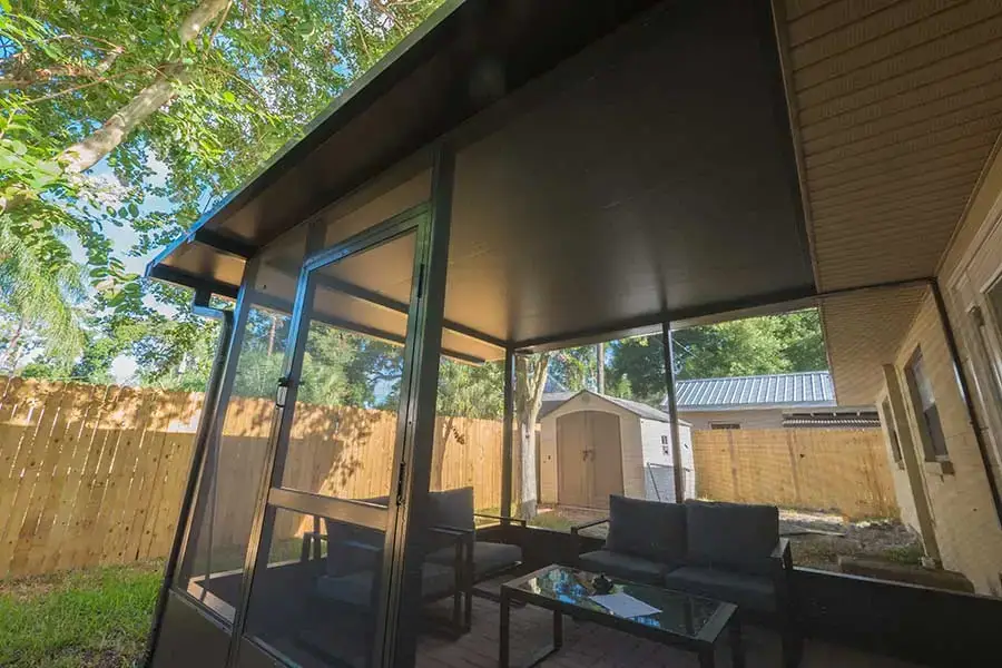 Exterior of the new screen room